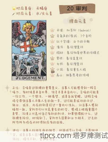 塔罗牌灵性指引,审判牌的深层含义与实战测试解析