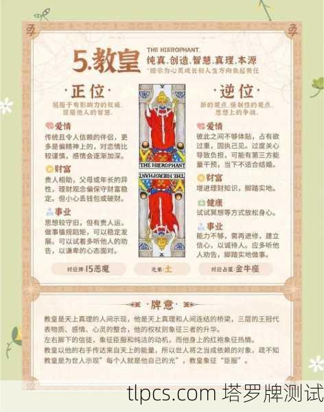 华易网塔罗牌教皇解析，权威与信仰的深层启示