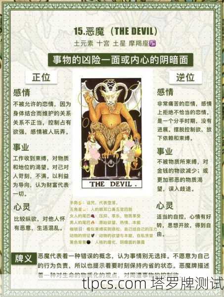 塔罗牌爱情恶魔正位，欲望枷锁下的情感启示