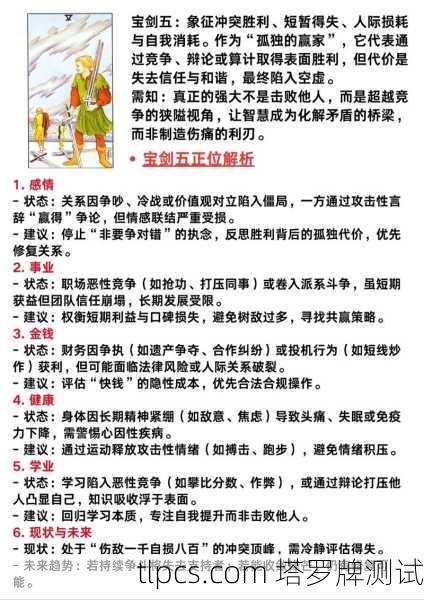 塔罗牌中的冲突与反思，深入解读宝剑五的智慧