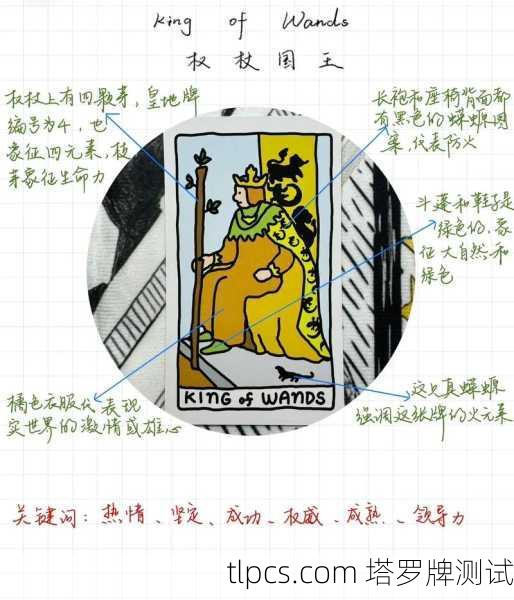 塔罗牌魔杖国王正位，掌控创造力的王者之杖